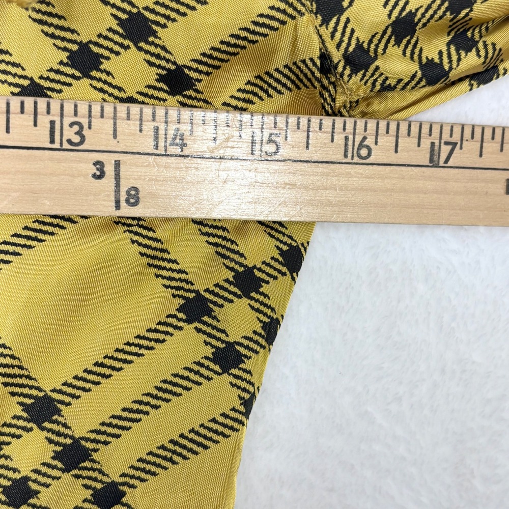 Urban Outfitters Yellow Plaid Ruffle Mini Dress Long Sleeve Mustard Black Small - Picture 5 of 9